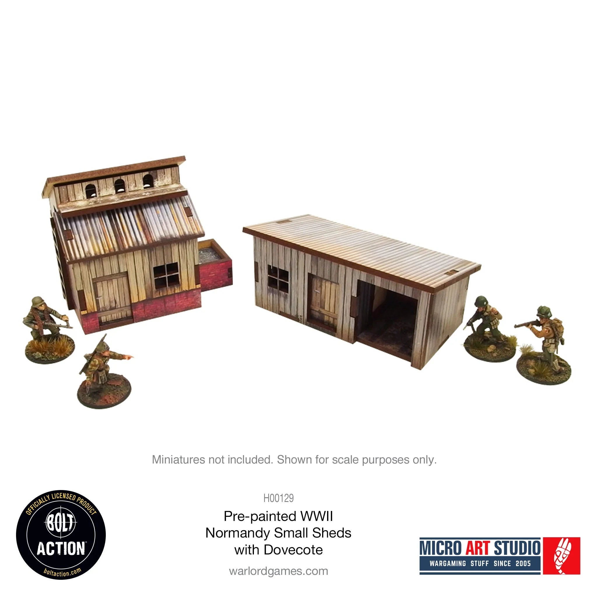 Bolt Action: Pre-painted WWII Normandy Small Sheds with Dovecote | Boutique FDB