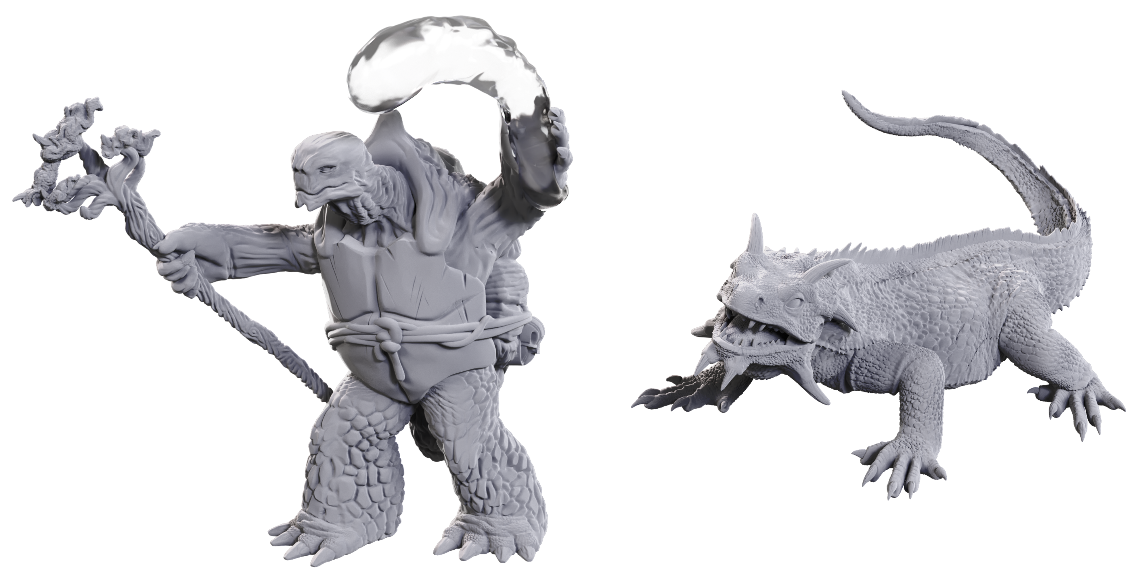 D&D Nolzur's Marvelous Unpainted Miniatures: Tortle Druid & Wild Shape Giant Lizard | Boutique FDB