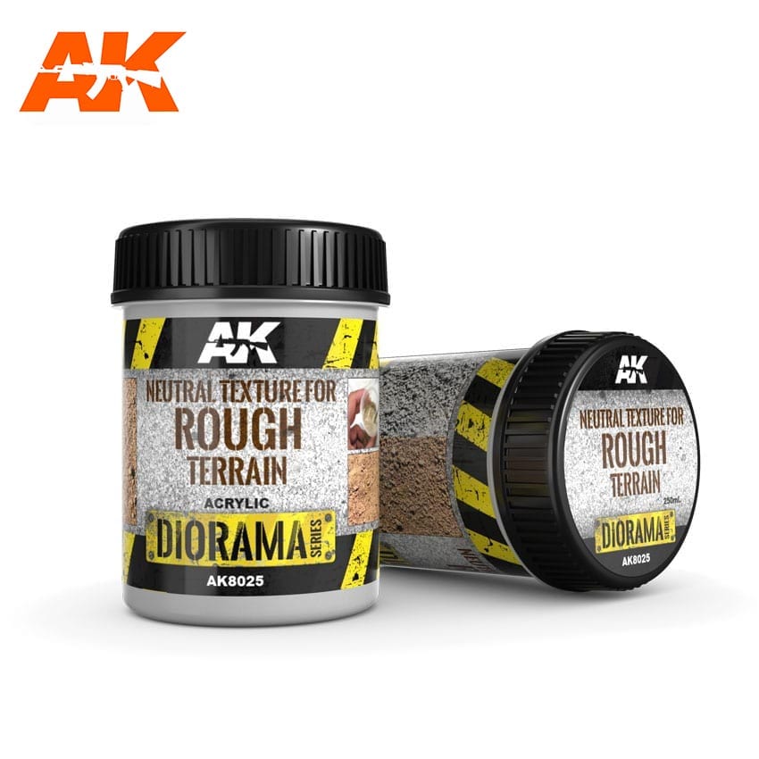AK Interactive Terrains Neutral Texture For Rough Terrain - 250ml (Acrylic) | Boutique FDB