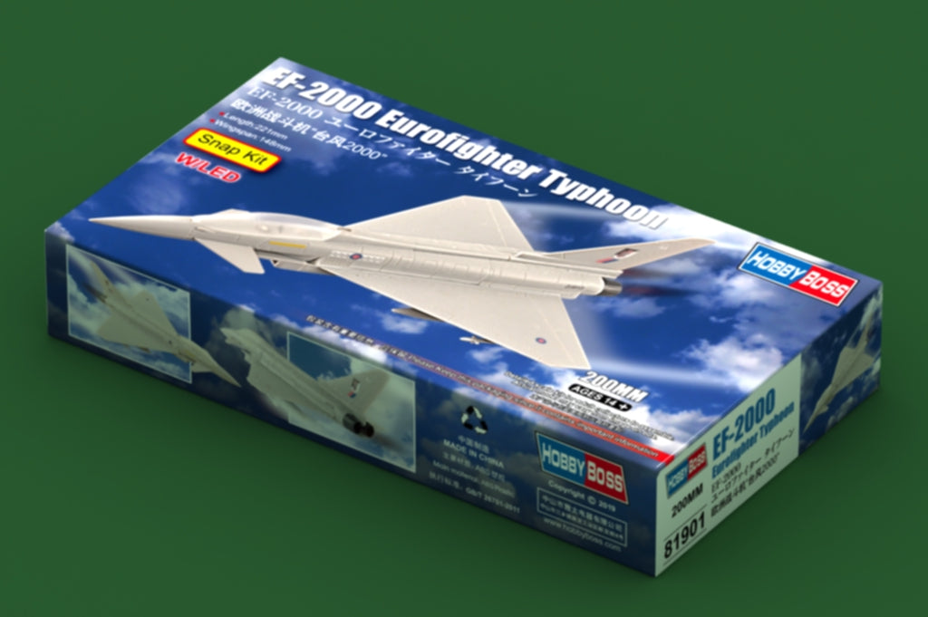 HobbyBoss: 200mm - EF-2000 Eurofighter Typhoon (Snap kit with LED) | Boutique FDB