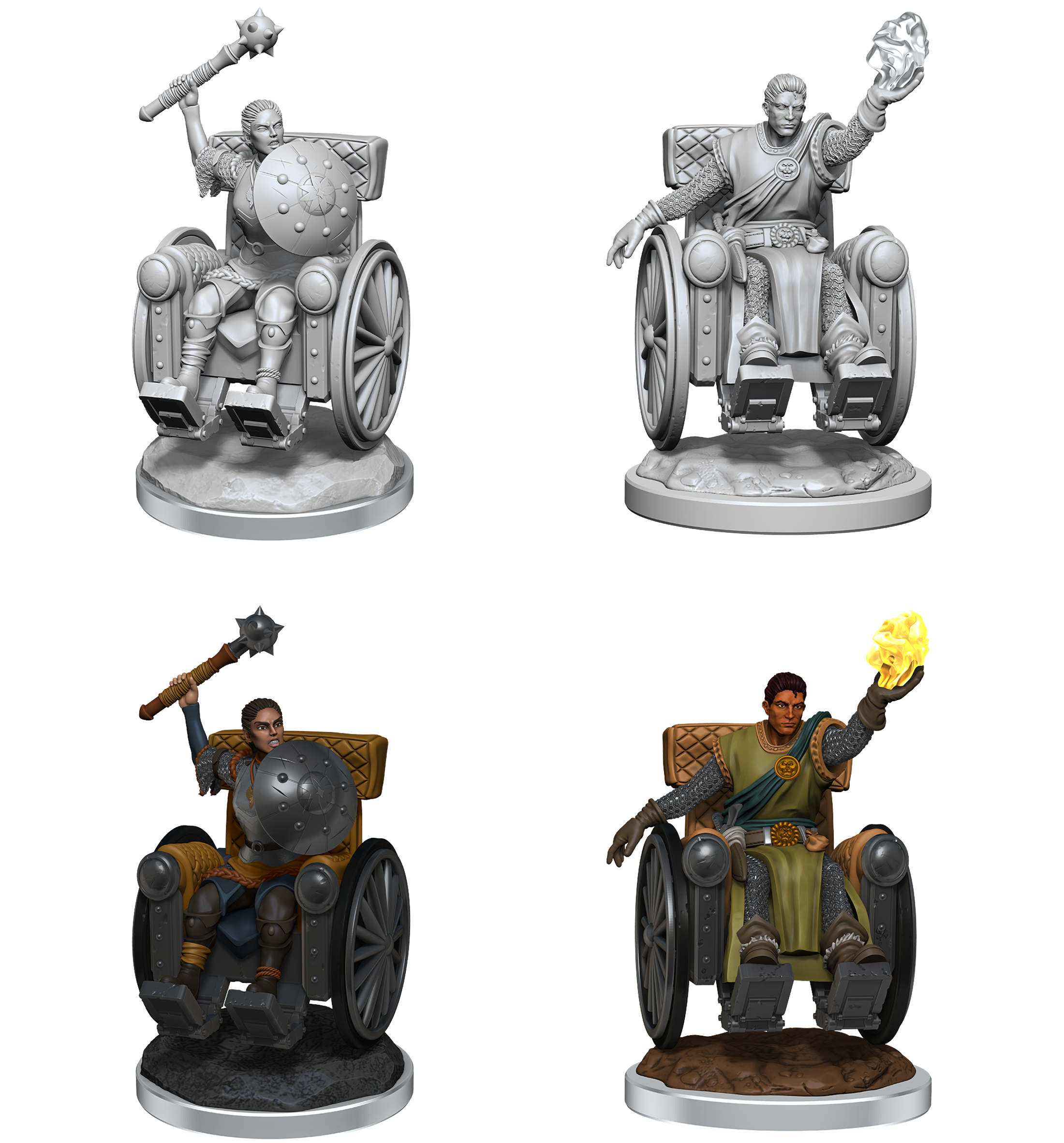 Dungeons and Dragons : Unpainted Miniatures - Wave 18 - Human Clerics | Boutique FDB