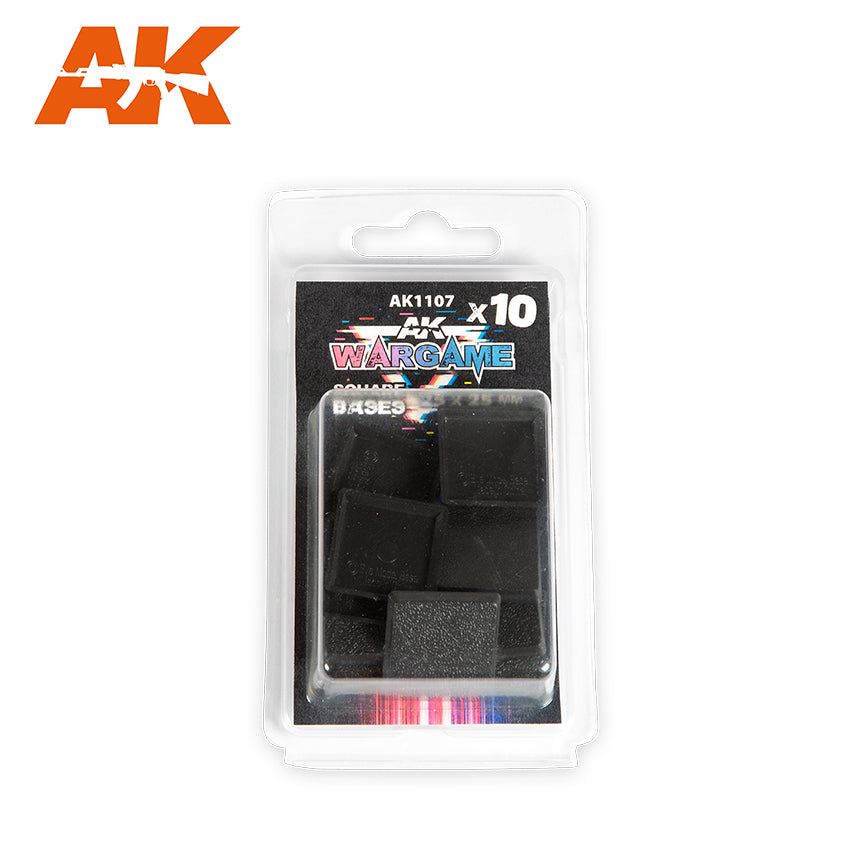 AK Interactive Plastic Wargame Bases. Square Base 25X25mm (10 Units) | Boutique FDB