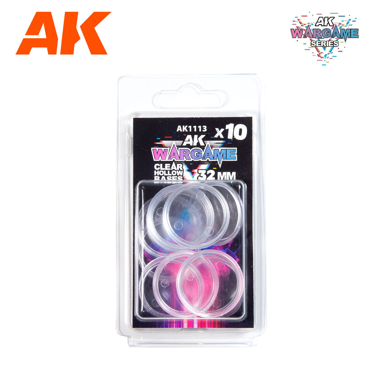AK Interactive Plastic Wargame Bases. Clear Hollow Base 32mm (10 Units) | Boutique FDB