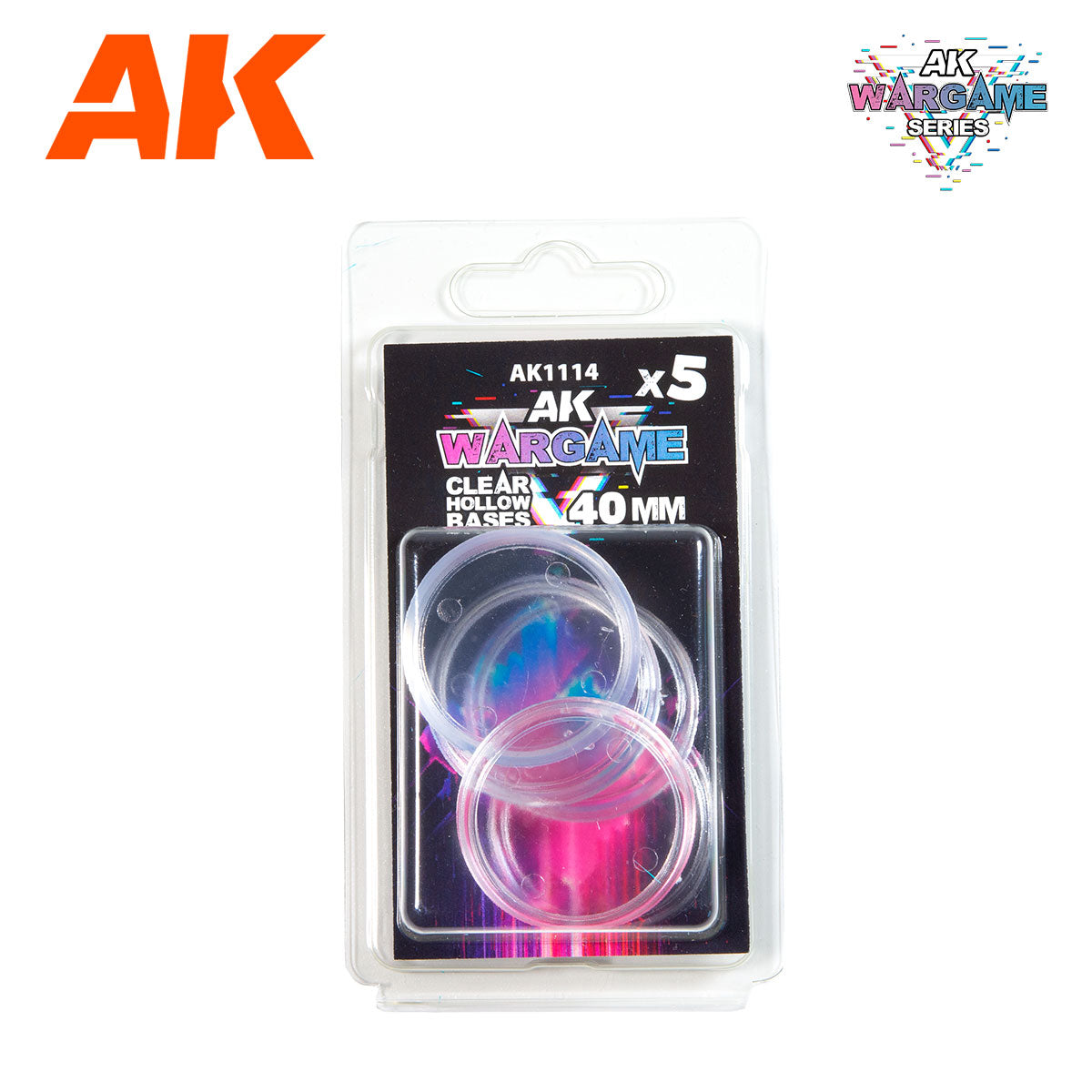 AK Interactive Plastic Wargame Bases. Clear Hollow Base 40mm (5 Units) | Boutique FDB