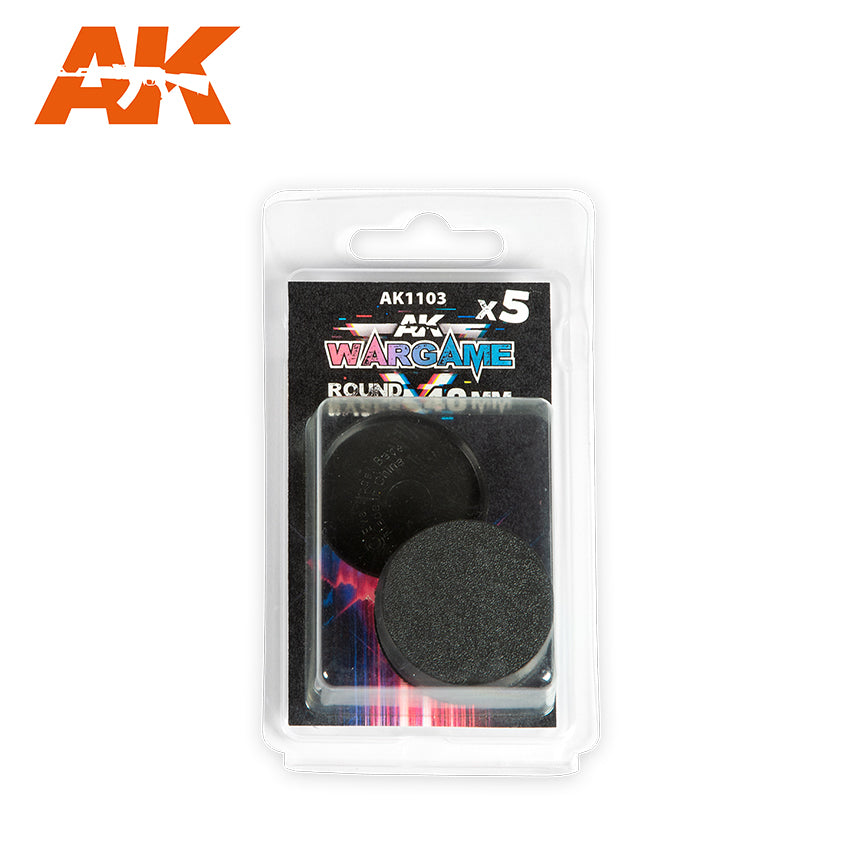 AK Interactive Plastic Wargame Bases. Round Base 40mm (5 Units) | Boutique FDB
