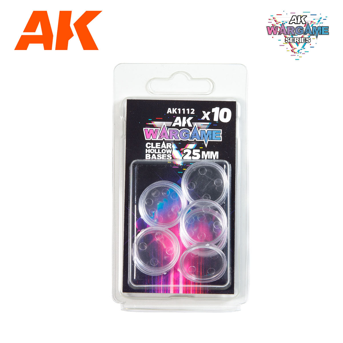 AK Interactive Plastic Wargame Bases. Clear Hollow Base 25mm (10 Units) | Boutique FDB