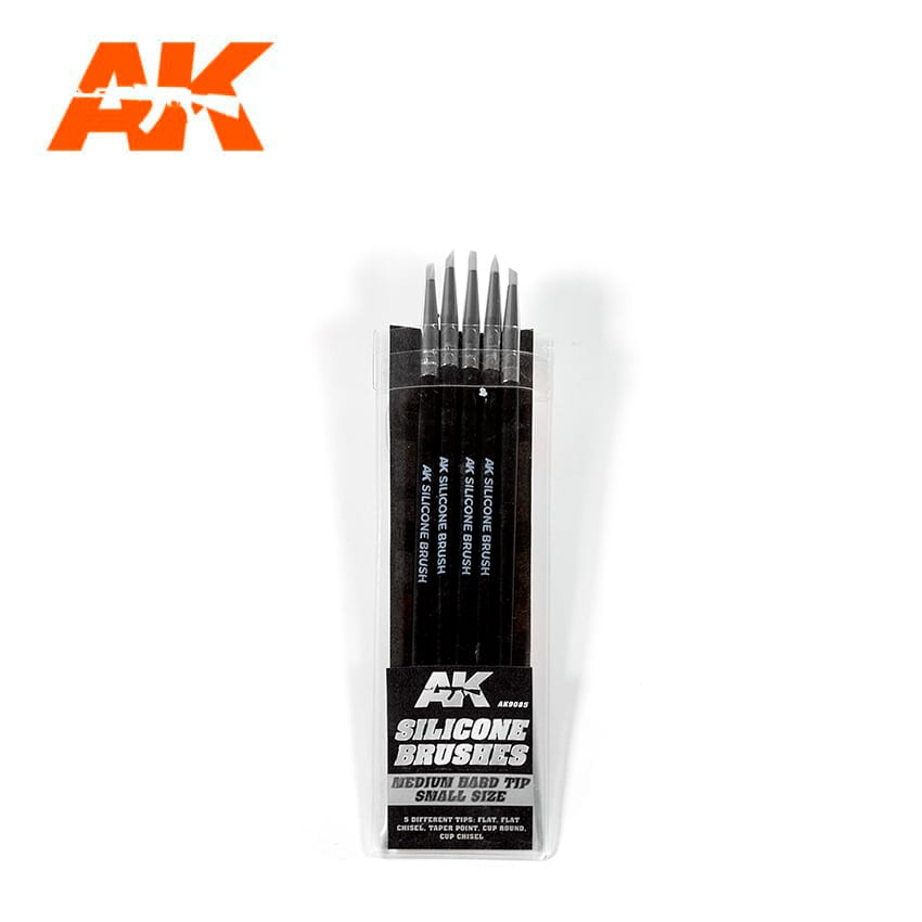 AK Interactive Silicone Brushes Medium Hard Tip, Small | Boutique FDB
