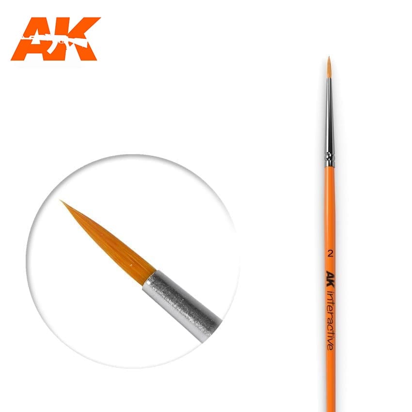AK Interactive Round Brush 2 Synthetic | Boutique FDB