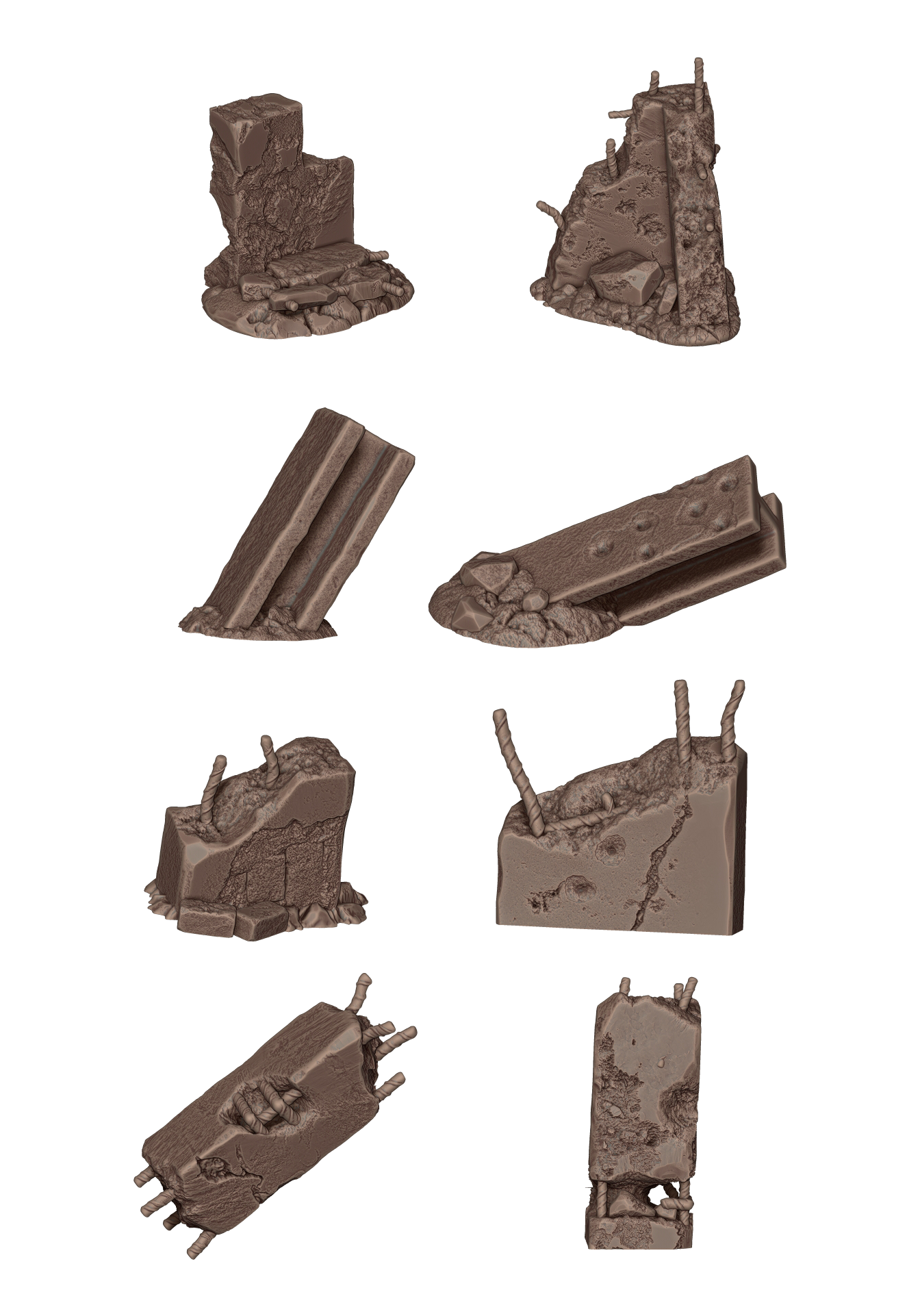 AK Interactive Concrete Ruins - Basing Bits | Boutique FDB