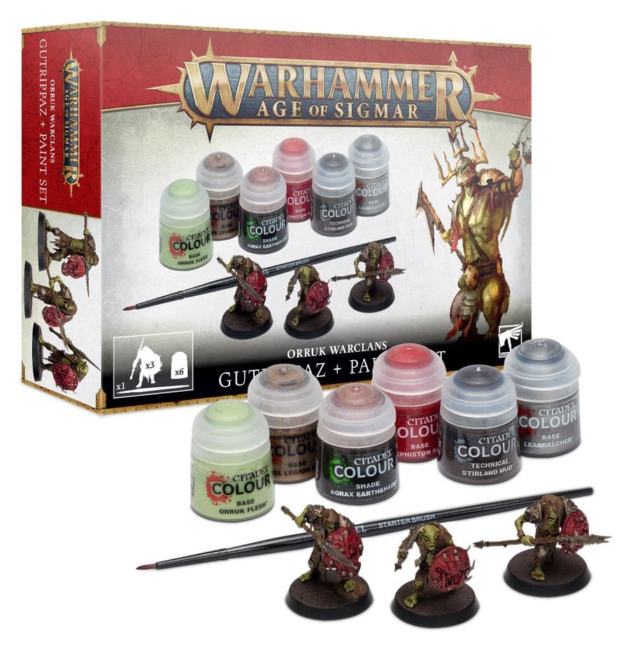 WARHAMMER AoS: ORRUK WARCLANS - GUTRIPPAZ + PAINT SET | Boutique FDB