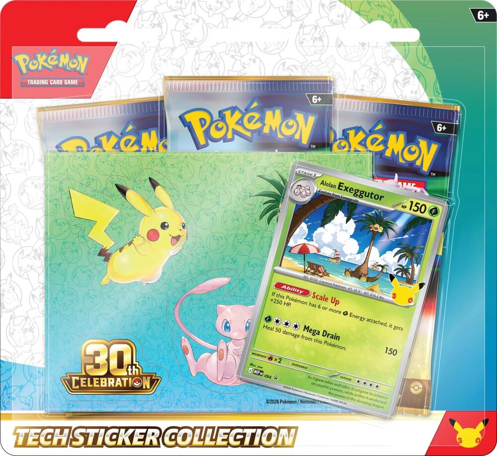 30th Celebration Tech Sticker Collection Alolan Exeggutor | Boutique FDB