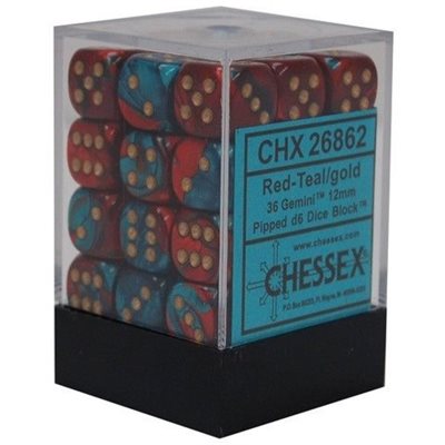 Gemini: 36D6 Red-Teal / Gold | Boutique FDB