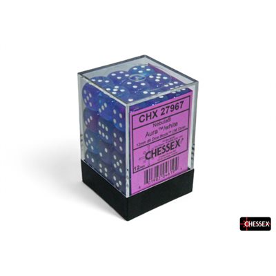 CHESSEX - Dice: 36x D6: 12 mm: Nebula Aura / White Luminary | Boutique FDB