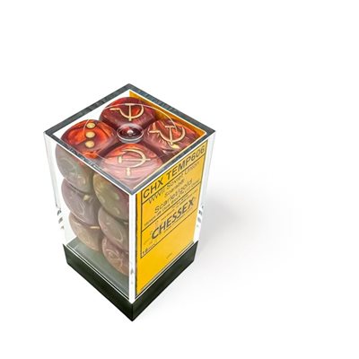 Chessex Dice: 12x D6: 16 mm: Scarab: WW2 Soviet Union War Dice: Scarlet / Gold | Boutique FDB