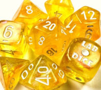 Lab Dice 6: Borealis: 7Pc Polyhedral Canary / white Luminary (w / bonus die) | Boutique FDB
