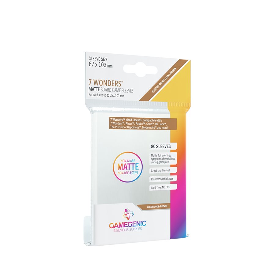 Sleeves: Gamegenic: Matte 7 Wonders Sleeves (80) | Boutique FDB