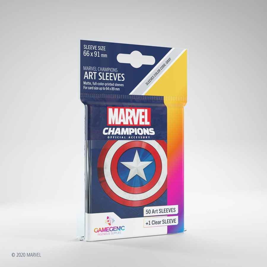 Sleeves: Marvel Champions Captain America (50) | Boutique FDB