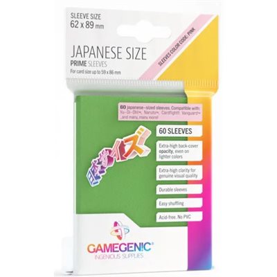 Gamegenic Sleeves : Japanese Size Matte Prime - Green | Boutique FDB