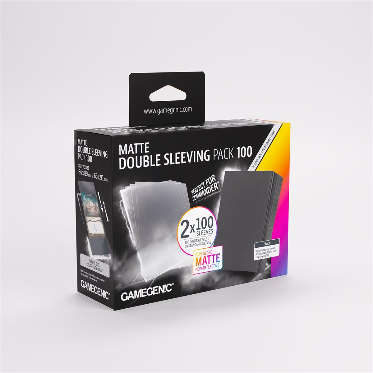 Sleeves: Gamegenic: Matte Double Sleeving Clear / Black (2x100) (ML) (Repackaging) | Boutique FDB