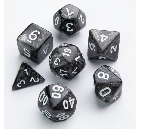GameGenic - RPG Dice: 7 pc: Galaxy Series: Moon | Boutique FDB
