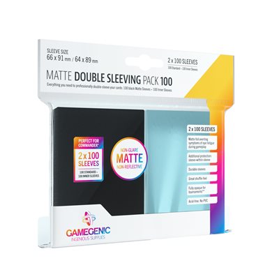 Sleeves: Gamegenic Matte Double Sleeving Clear / Black (2x100) | Boutique FDB