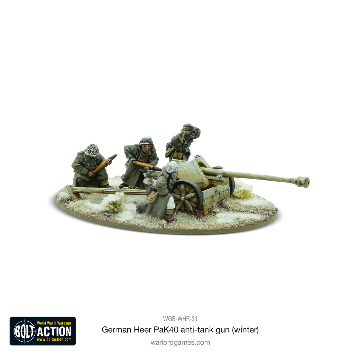 Bolt Action: German Heer 75mm Pak 40 anti-tank gun (Winter) | Boutique FDB