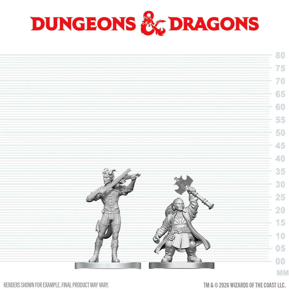 D&D Nolzur's Marvelous Miniatures: Tiefling Bard & Dwarf Cleric | Boutique FDB