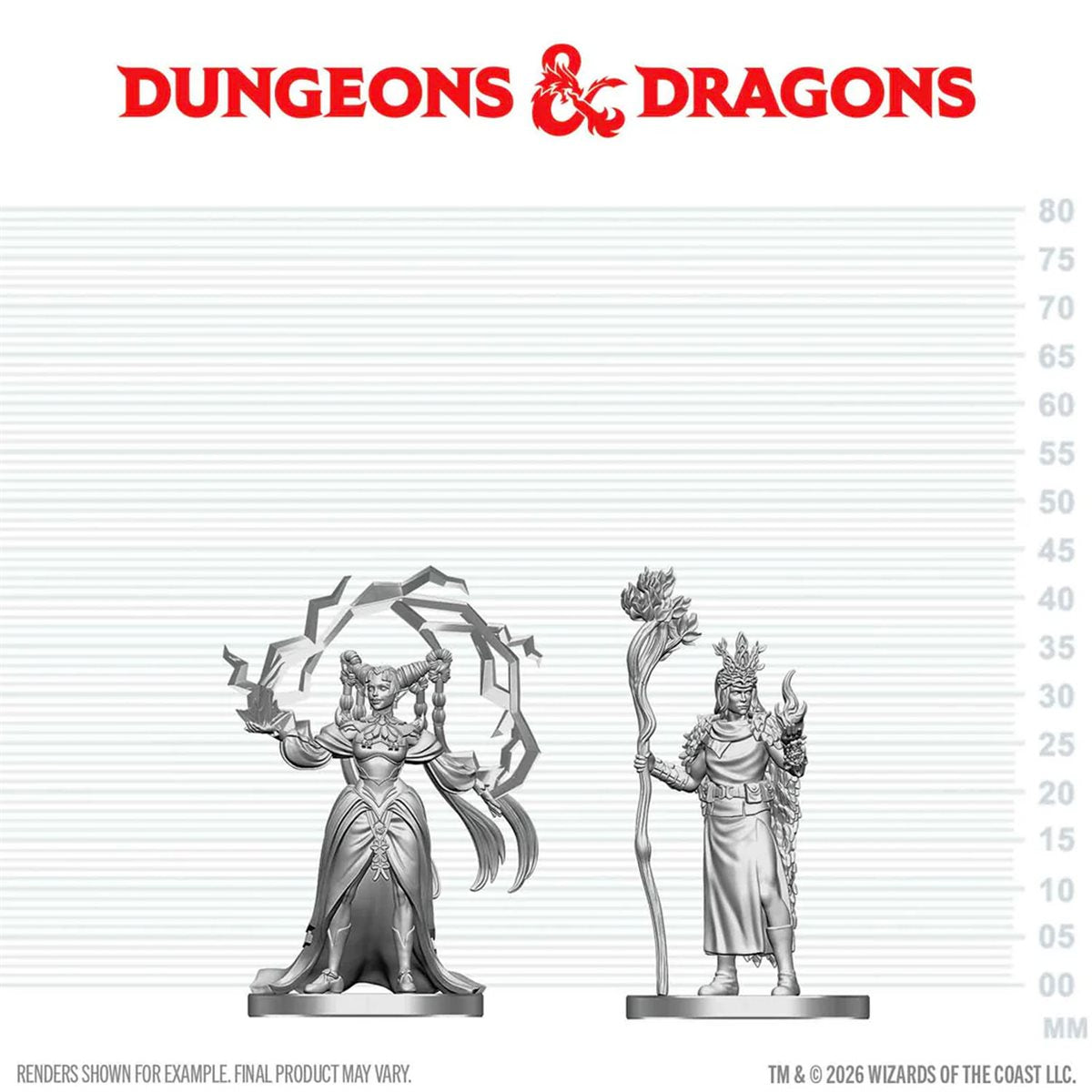 D&D Nolzur's Marvelous Miniatures: Human Druid & Elf Sorcerer | Boutique FDB