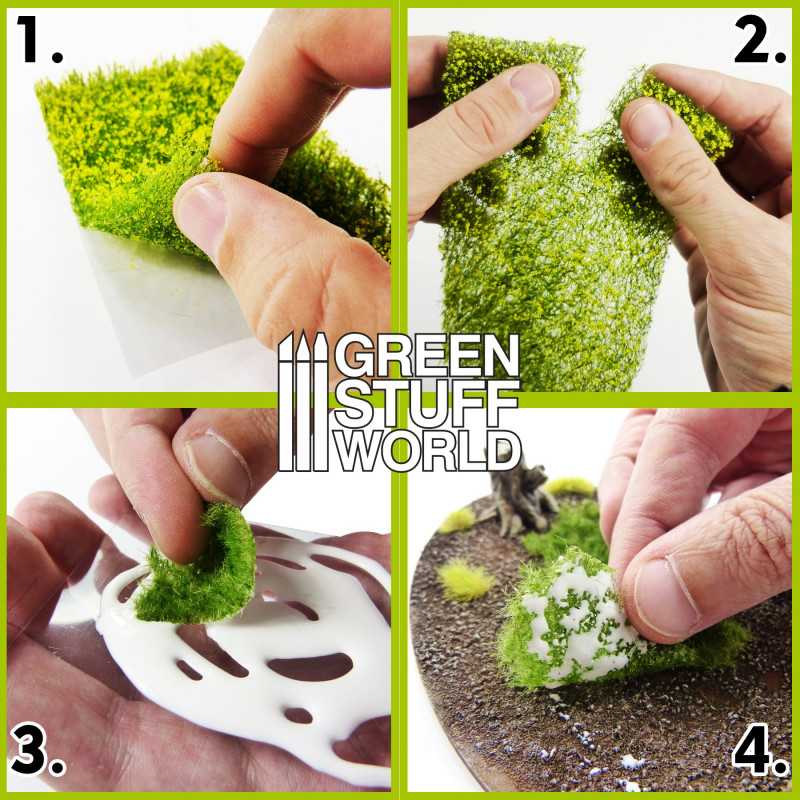 Green Stuff World : Grass Mat Cut-Outs (90mmx145mm) - Green Meadow | Boutique FDB
