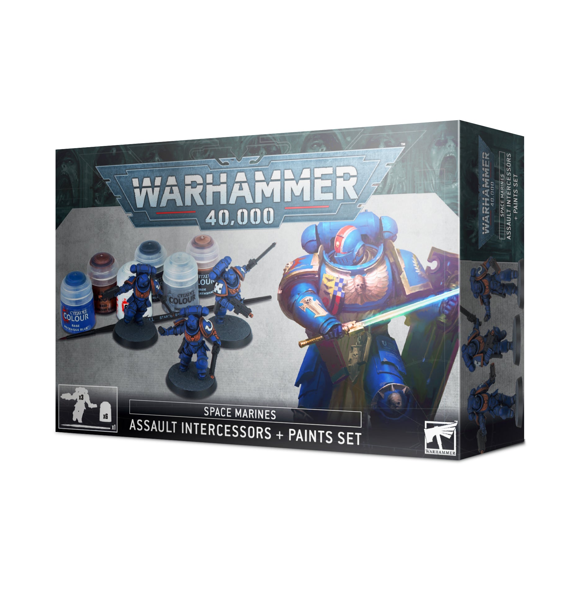 Warhammer 40K : Space Marines - Assault Intercessors + Paints Set | Boutique FDB