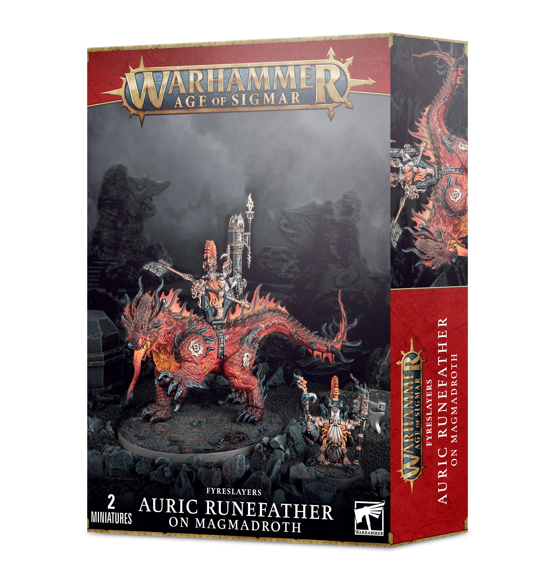 Age of Sigmar : Fyreslayers - Auric Runefeather on Magmadroth | Boutique FDB
