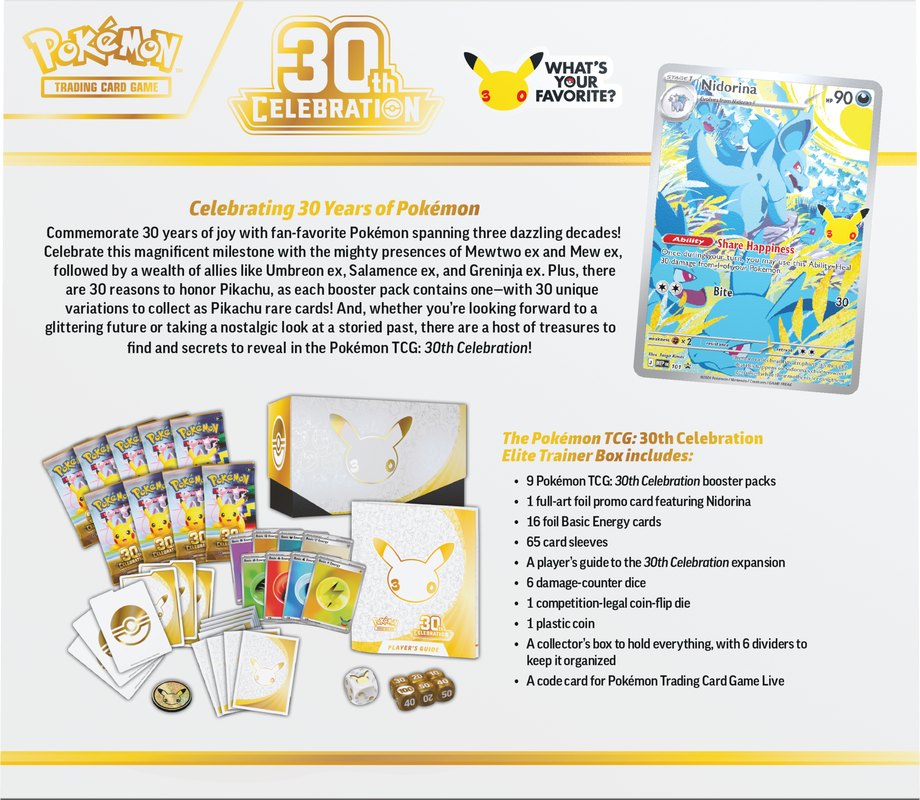 POKEMON 30TH CELEBRATION ELITE TRAINER BOX | Boutique FDB
