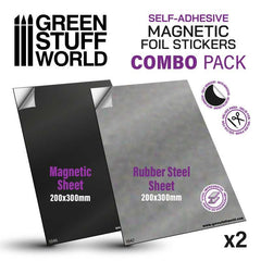 Green Stuff World : Magnetic Sheet A4 + Rubber Steel Sheet A4 Self-Adhesive Combo | Boutique FDB