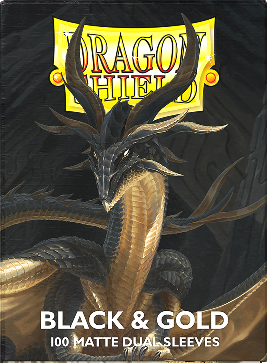 DRAGON SHIELD SLEEVES DUAL MATTE BLACK AND GOLD | Boutique FDB