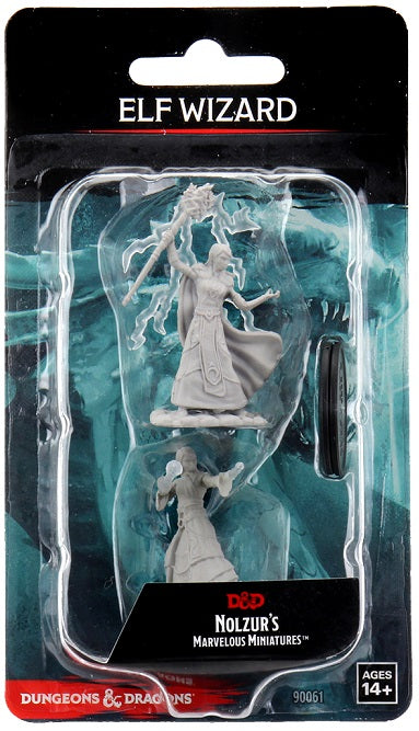 Dungeons and Dragons : Unpainted Miniatures - Wave 12 - Elf Female Wizard | Boutique FDB