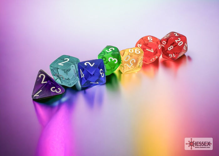 Chessex : Dice - Translucent - Prism 7-Die Set | Boutique FDB