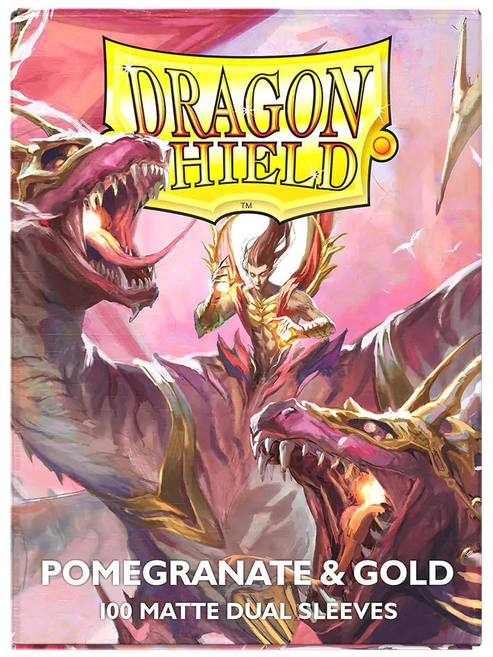 Dragon Shield Matte Dual Sleeves - POMEGRANATE/GOLD 100CT | Boutique FDB