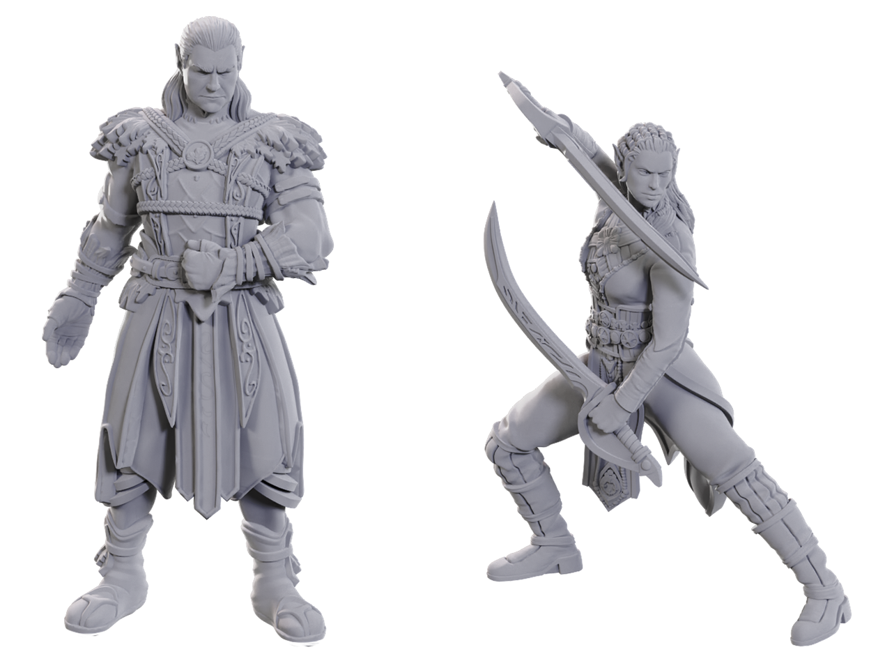 DND UNPAINTED MINIS SPECIAL EDITION BALDUR'S GATE 3 - JAHEIRA & HALSIN | Boutique FDB