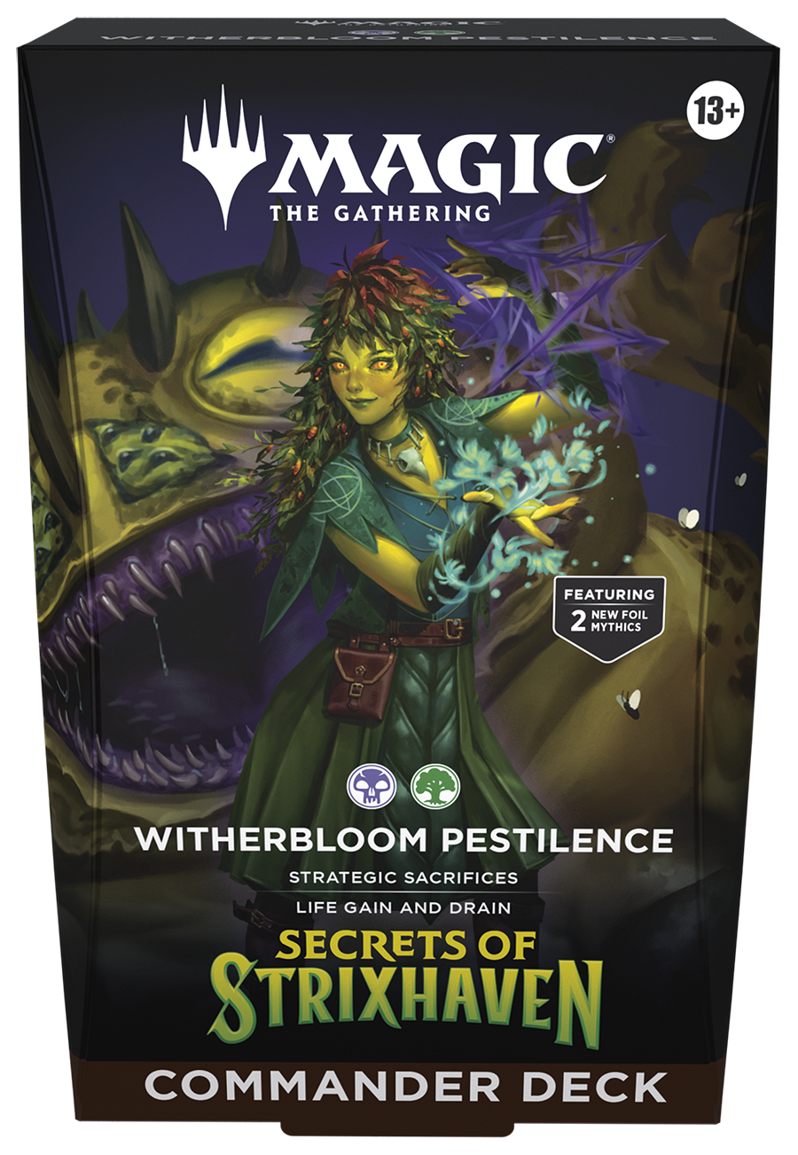 MTG SECRETS OF STRIXHAVEN COMMANDER DECK - WITHERBLOOM PESTILENCE | Boutique FDB