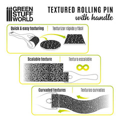 Green Stuff World : Rolling Pin With Handle - Sett Pavement | Boutique FDB