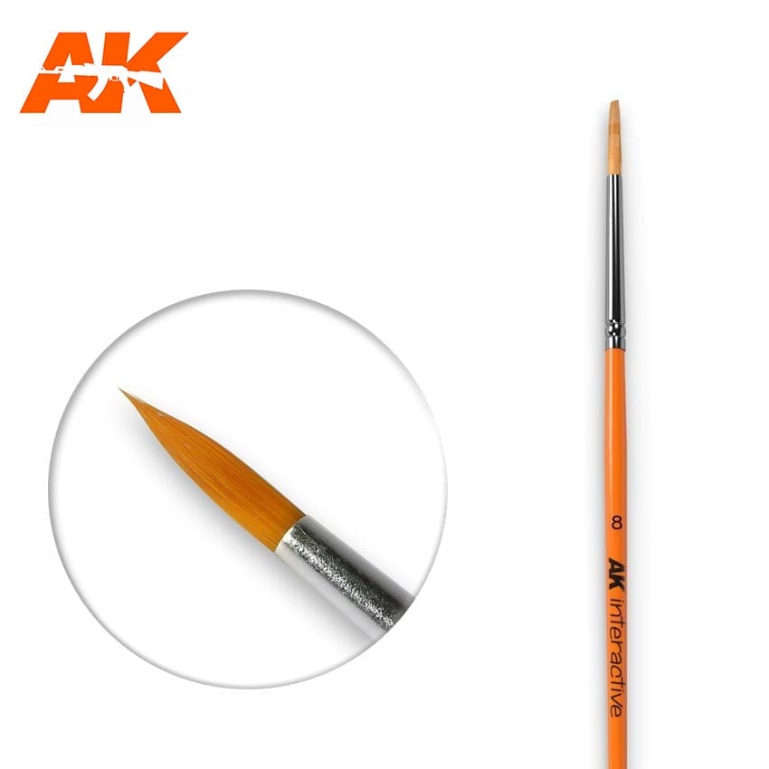 AK Interactive Round Brush 8 Synthetic | Boutique FDB