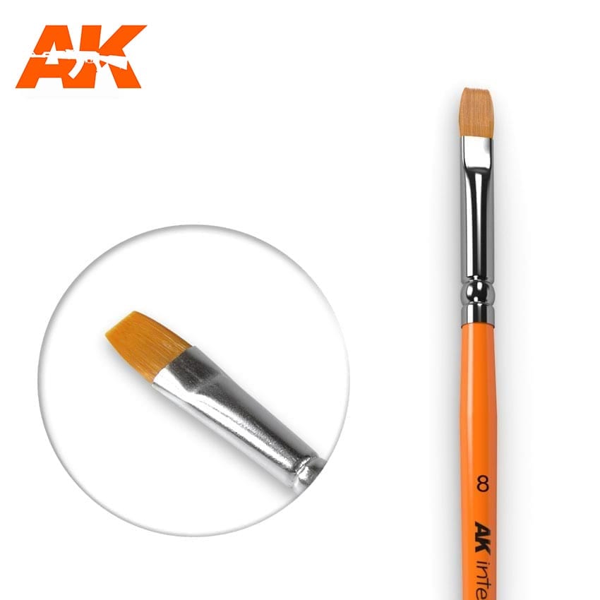 AK Interactive Flat Brush 8 Synthetic | Boutique FDB