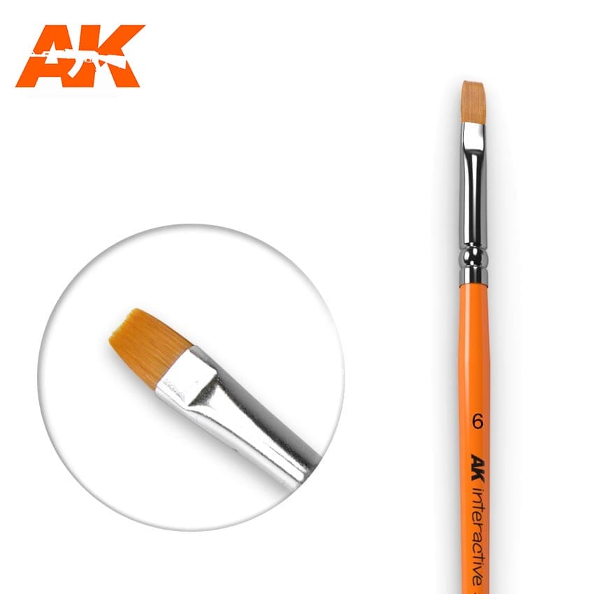 AK Interactive Flat Brush 6 Synthetic | Boutique FDB