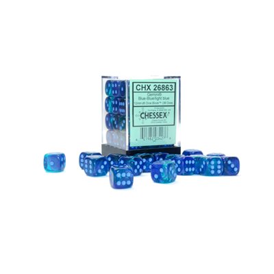 Gemini: 36D6 Blue / Light Blue Luminary Dice Block | Boutique FDB
