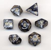 Chessex Lustrous: 7Pc Black / Gold | Boutique FDB