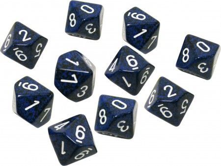 Chessex Speckled Stealth Set of 10 d10 Dice (CHX25146) | Boutique FDB
