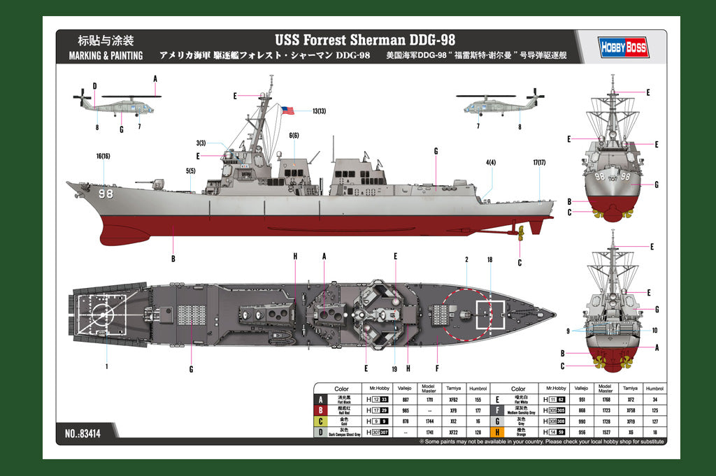 HobbyBoss: 1:700 - Forrest Sherman DDG-98 | Boutique FDB
