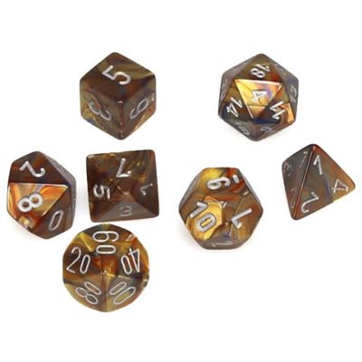 Chessex: Lustrous: Mini 7pc Polyhedral Gold / silver | Boutique FDB