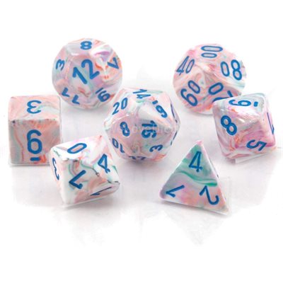 Chessex: Festive: Mini 7pc Polyhedral Pop Art / blue | Boutique FDB