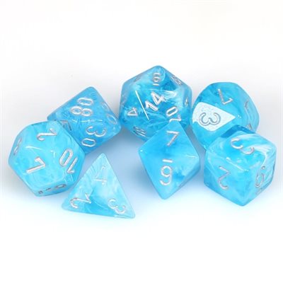 Chessex: Luminary: Mini 7pc Polyhedral Sky / silver | Boutique FDB